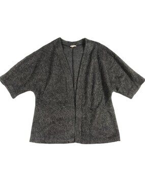 H&M Mohair Blend Cardigan Sweater M Gray Open Front Minimalist Layers Capsule